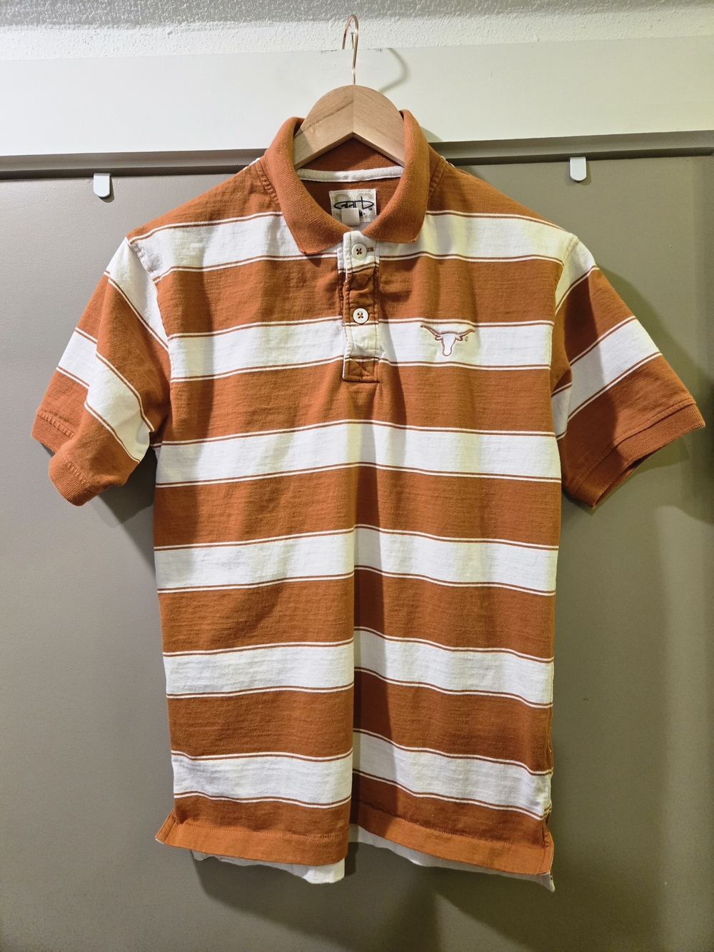 Texas Longhorns Burnt Orange Striped Polo Youth XL Women’s XS/S